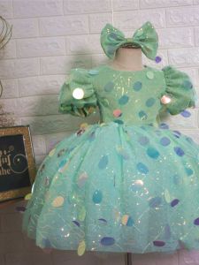 Princess Style Childrens Dress Short Bubble Sleeve Piano Performance Host Six One Childrens Party Cotton 100% Female Kids