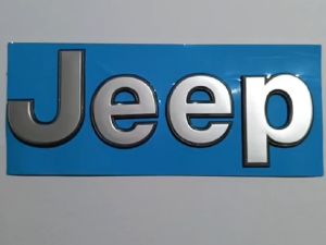 Emblem Mobil Logo Jeep Warna Silver 18 cm