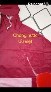 Áo mưa choàng cánh dơi vải dù vân tổ ong đặc biệt Thành Đạt có xỏ gương tráng PVC siêu dai dày dặn áo mưa trùm chống thấm tuyệt đối