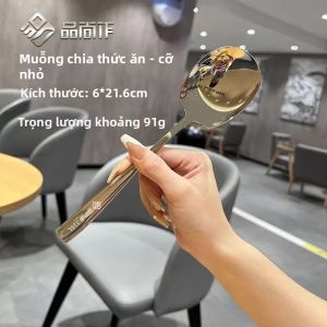 PINSHANGZUO | Muỗng Phục Vụ Tay Dài Bằng Thép Không Gỉ Dày