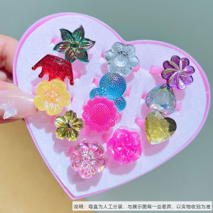 Childrens Ring Princess Colorful Crystals Girl Crystal Gem Ring Diamond Accessories Girl Cute Diamond Jewelry Diamond Ring