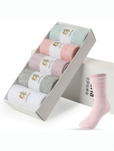 Asrla Womens Mid-Calf Breathable Sport Socks Pack of 5 Spring Autumn Colorful Fun Fashionable Cushioned Ankle High Socks