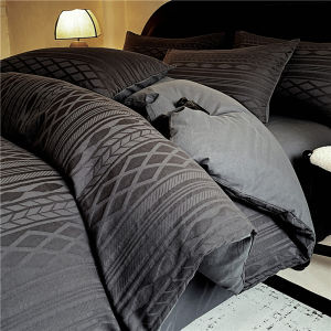 Kiss Dear | Luxury High-end Embossed Jacquard Cotton Heavyweight Flannel Four-piece Set
