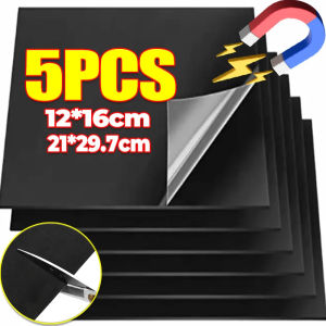 5ชิ้นเทปกาวในตัวแผ่นแม่เหล็ก A4แผ่นแม่เหล็กอ่อนลายจุดแม่เหล็กยางยืดหยุ่นจุดสำหรับติดผนังตู้เย็นสติกเกอร์รูปภาพ