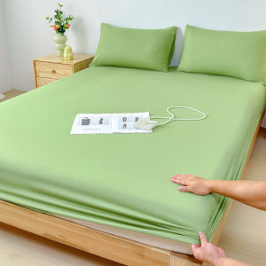 New Fabric Bed Sheet Double Bed Sheets with Elastic Band Solid Color Fitted Bed Sheet for Home Queen Size Sheets 150/180x200 Cm