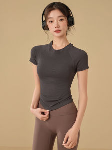 Quick Dry Yoga Top & Women's Sportive Short Sleeve Fitness Training T-Shirt Breathable Running Tight Muscle Dressing Summer