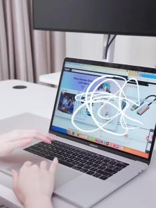 Cabletimes | CABLETIME USB C Hub 4 IN 1 MST with 4K60Hz 5Gbps PD100W Support MacOS Dual Screens Display for Mac Computer Display Screen Dock