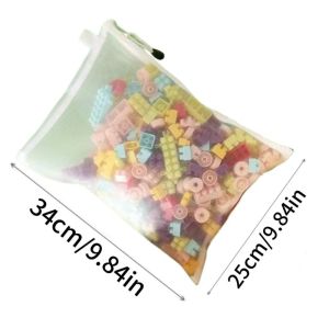 1-24pcs Storage Bag Mesh Zipper Toy Building Block Puzzle Sub-package Children Particle Zipper Transparent Finishing Storage Bag