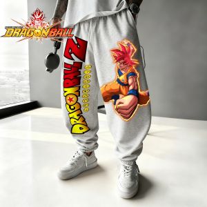 Bandai | 2025 Autumn/Winter Japan Anime Dragon Ball Super Saiyan Goku Cotton Print Sweatpants Trendy Men Street Loose Fashion Cuff Pants