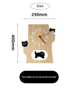 Creative Mini Wall Clock Cute Cat Design Childrens Princess Room Decor Living Room Home Use Clock Attractive Acrylic Material