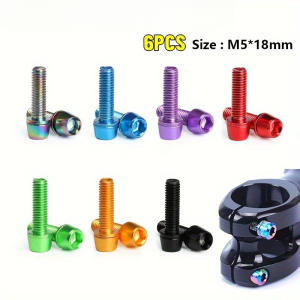 6PCS Bicycle Stem Screw M5x18mm Stainless Steels Stem Bolt for Bicycle MTB Road Bike Accessories