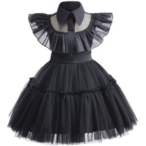 New Halloween Baby Girls Dress Summer Mesh Princess Dress Prom Party Performance Costumes Kids Clothes 1 2 3 4 5 6 Years Old