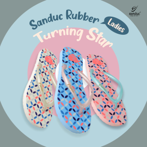 Sanduc SR Rubber Ladies Printed Flip Flops - Turning Star - 3 Colors