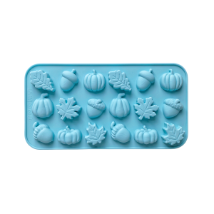 1pc  18 cavity (pumpkin nut leaf) shaped silicone baking mold DIY non stick mold used for gummies chocolates candies