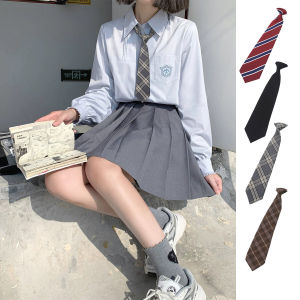 Klimo Tie Lazy JK Tie Uniform Accessories Japanese Style Retro Solid Necktie Striped Bow Men Women Students