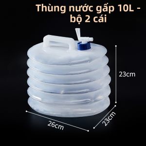 Thùng Lưu Trữ Di Động Gấp Được Có Vòi Dùng Ngoài Trời
