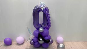 33pc Kpop music-themed birthday balloon pillar set suitable for K-pop music-themed birthday party decorations and disco-themed