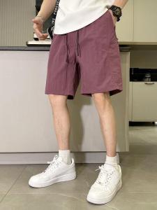 Quần Short Nam Mùa Hè Ice Silk Cỡ Nhỏ Màu Xanh Lá Cây Đậu Quần Dài Năm Điểm Quần Bãi Biển Quần Công Sở Thời Trang Quần Ống Đứng