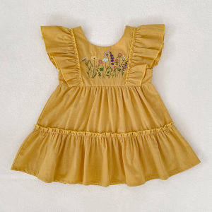 2026 New Summer 2-6Yrs Sister Clothing Kids Princess Embroidery Sleeveless Dresses Cotton Baby Girl Birthday Party Dress