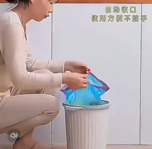 ZH584 Drawstring Style Home Garbage Bag Disposable Kitchen Bathroom Trash Bag Plastic Bag Garbage Bag