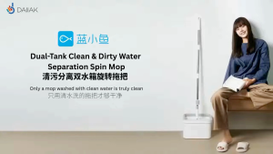 Blue Fish Hands-Free Cleaning Spin Mop - 2.2L Clean/Dirty Water Sep. Spin-Dry 360° Rotate Microfibre Wet/Dry