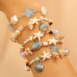 Corinna Crystal Bracelet Dopamine Bead Bracelet Bohemian Style Shell Pendant Bracelet
