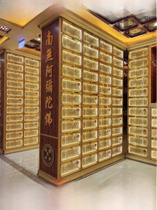 Funeral Home Cemetery Cinerary Casket Temporary Storage Rack Box Street Spirit Bone Cabinet Storing Compartment Shelf