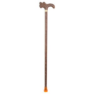 MOQILIN | Unpainted Natural Rosewood Elderly Cane Anti-slip 4-Legged