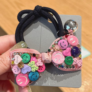 ยางรัดผมลายผีเสื้อหัวใจสีสันสดใส ยืดหยุ่นสูง ทนทานสำหรับผู้หญิง ยางรัดผมรัดผม ดีไซน์ใหม่ ผลิตจากวัสดุอื่นๆ