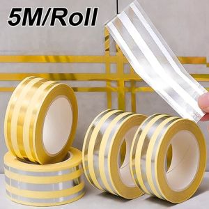 Miếng dán đường may làm đẹp Gạch gốm 5m/cuộn miếng dán đường may viền vàng miếng dán tường chống thấm chống nấm mốc tự dính đề can viền nẹp trang trí nhà cửa