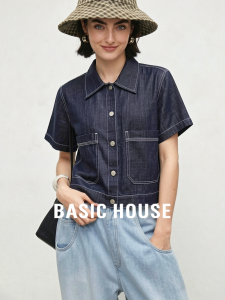 Basic House | Blue Thin Tencel Womens Casual Shirt