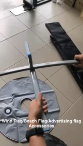 PVC Water Bag Weight Base for Outdoor Bunting Tripod Stand Pemberat / Flag Base Flag Support Bracket Folding Sturdy Cross Base