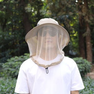 EELHOE | New Outdoor Fisherman Hat Wide Brim Bucket Hat Mosquito Hat With Mesh Repellent Bee Protection Men Sunscreen Fishing CapAcc