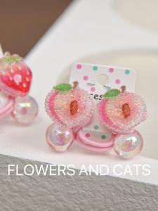 High Elasticity Acrylic Crystal Hair Ties for Girls Students Cartoon Cat And Flower Hair Accessories Childrens Head Ropes