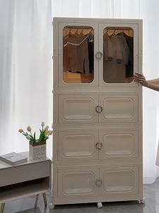 IKEAA Mall ตู้เสื้อผ้าพับได้ 80cm ตู้เสื้อผ้าเด็ก ตู้เก็บของ ตู้เก็บของหลายชั้น ห้องนอน ห้องนั่งเล่น ห้องครัว ห้องน้ำ สถานการณ์การใช้งานที่หลากหลาย