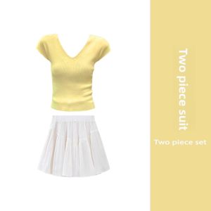YUEZHONGWEI | Dopamine Tea Style Relaxed Summer Clothing Set