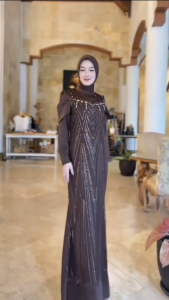 Leona Dress Velvet apk Brokat Dress Dewasa Terbaru 2025 Dress Kondangan Payet Dress Lebaran Wanita