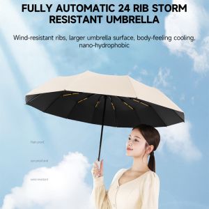 YOWXII🔥 Fully Automatic Ring Buckle Handle Umbrella Durable Rain and Sun UV Protection Umbrella Childrens long handled umbrella