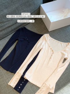 Comfortable Long Sleeve V-Neck Knitwear Slimming Womens Top Elasticity Spring Design Sensation Fashionable Casual Wear