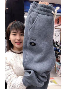 กางเกงขายาวทรงหลวมเอวสูงผ้าฝ้ายแท้ 2025 ฤดูใบไม้ร่วง/ฤดูหนาว กางเกงขายาวลำลองสไตล์เกาหลีสำหรับผู้หญิง