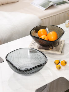 Luxurious Handmade Glass Bubble Fruit Tray Artistic Masterpiece Coffee Table Decorative Accessories for Living Room Hotel Sample Room Entrance