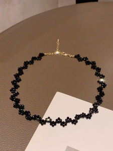 สร้อยคอคริสตัลสีดำ แฟชั่นเกาหลี โซ่กระดูกไหปลาร้า สำหรับผู้หญิง เครื่องประดับแฟชั่นแบบเรียบง่าย โซ่คริสตัลออสเตรีย จี้ไม่มี