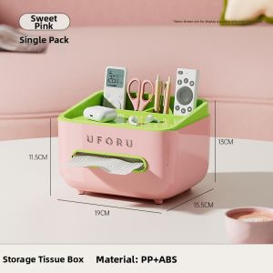 CHUMX | Bedside Table Tissue Holder Organizer Nightstand Living Room Shelf Remote Control