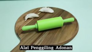 Roller - Alat Penggiling Adonan Bahan Plastik SILIKON Rol Putar - Pemipih Penipis Olahan Kue Pizza Dough Rolling Pin Penggilas Kulit Pastel Anti Lengket