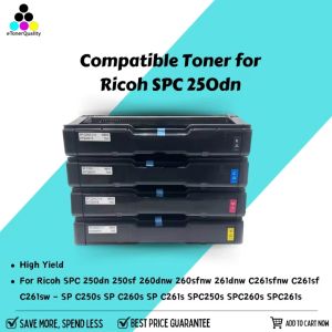 ETQ Compatible SP C250S Toner for Ricoh SPC250S & SPC261DNw Printers