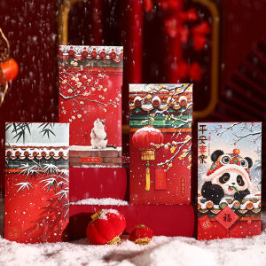 2025 New Year Snake Year Thickened Chinese Style Court Feng Shui Palace Snow New Year Red Envelope Wallet Gift for Festive Occasions