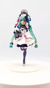 Bandai | 18cm Hatsune Miku Desktop Cute Action Figure Neko T-Shirt Ver. Anime Figurine Kawaii Girl Model Toy Gift
