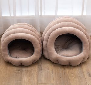 Teekland รังสัตว์เลี้ยงที่นอนแมวกึ่งล้อมรอบอุ่นและข้นโซฟาเบดสำหรับสุนับนอนหลับลึกสำหรับลูกสุนัขและลูกแมวเบาะนอนน้องแมวฤดูหนาวกับถ้ำแมวเบาะนั่งถอดซักได้