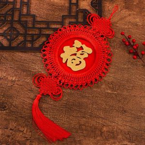 New 2025 Decorative Lucky Charm Fringe Hanging Ornament for Living Room Festive New Year Red Colorful Tassel Chinese Knot