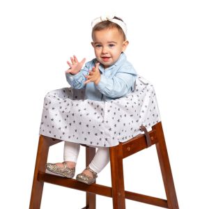 J.L. Childress Disposable Restaurant High Chair Covers - Baby Travel Accessory for Kids & Toddlers Individually Wrapped Covers All Surfaces - 12 Count Stars/Hearts/Arrows
